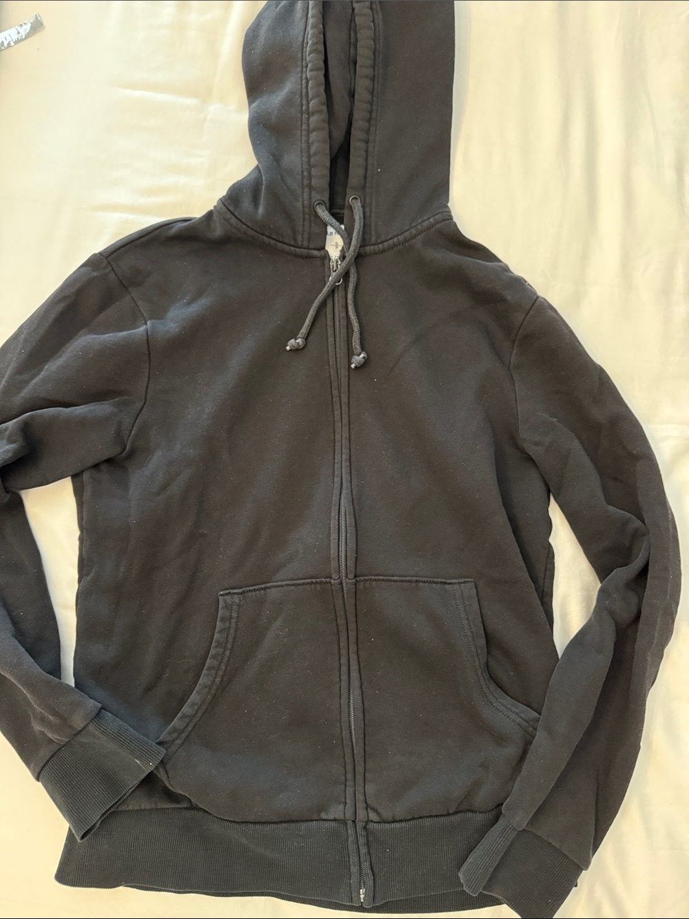 Old Navy Black Zip Hoodie with Drawstring